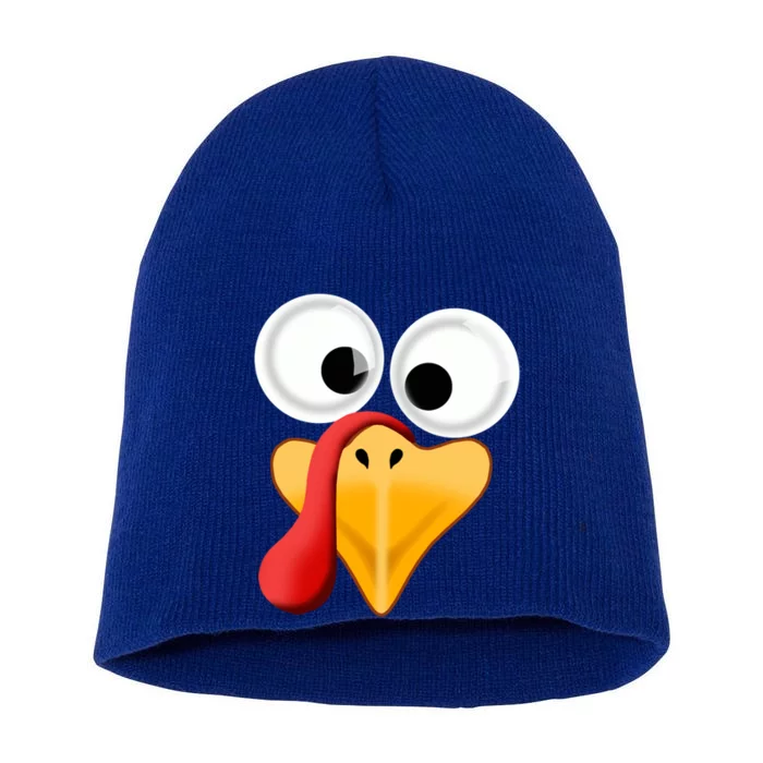 Turkey Face Pilgrim Thanksgiving Costume Gift Short Acrylic Beanie