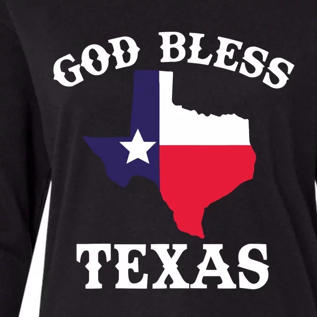 Texas Flag Patriotic Texan Pride God Bless Texas Womens Cotton Relaxed Long Sleeve T-Shirt