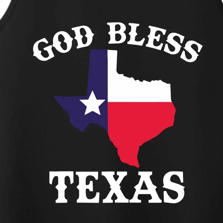 Texas Flag Patriotic Texan Pride God Bless Texas Performance Tank