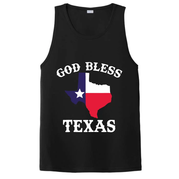 Texas Flag Patriotic Texan Pride God Bless Texas Performance Tank