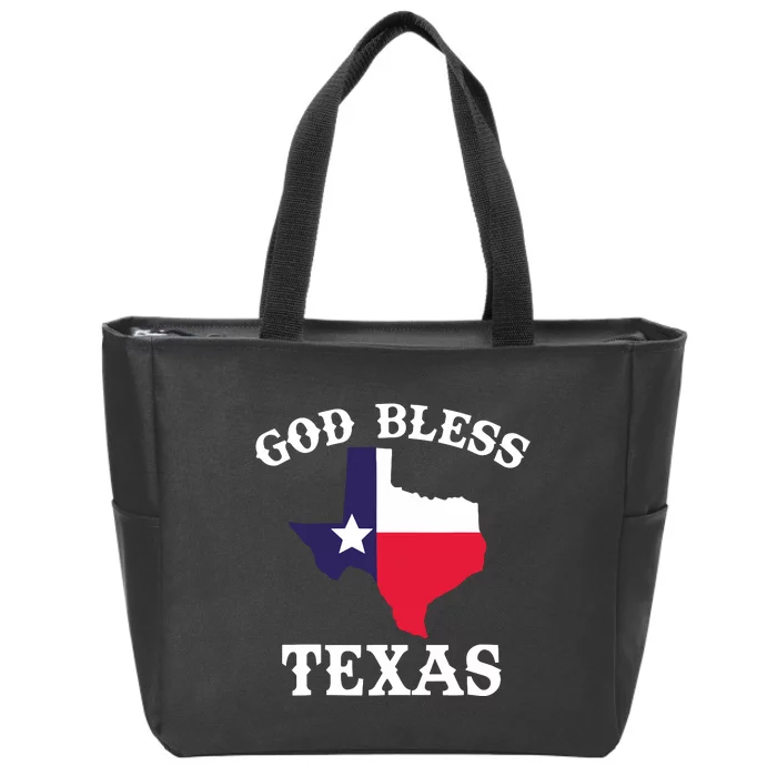 Texas Flag Patriotic Texan Pride God Bless Texas Zip Tote Bag