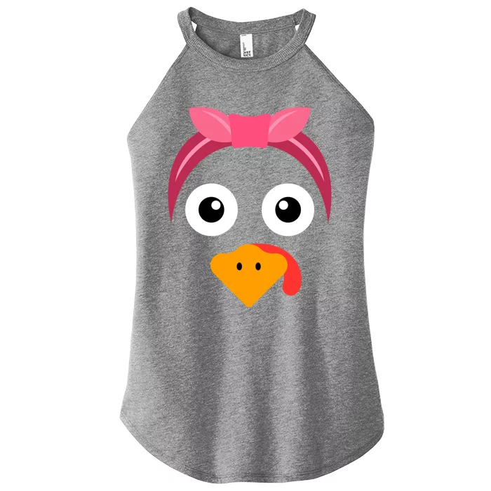 Turkey Face Pink Headband Running Pilgrim Trot Thanksgiving Gift Women’s Perfect Tri Rocker Tank