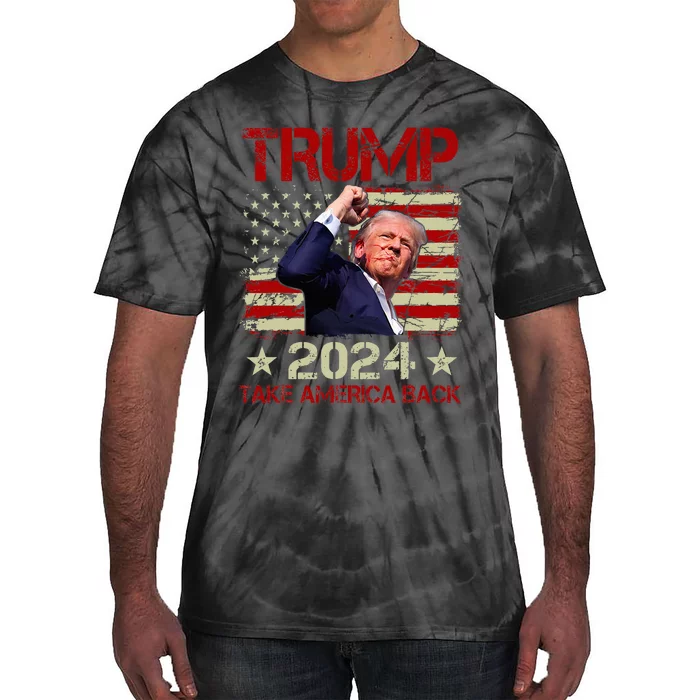 Trump Fist Pump Shot At Trump 2024 Trump Survives Rally Tie-Dye T-Shirt