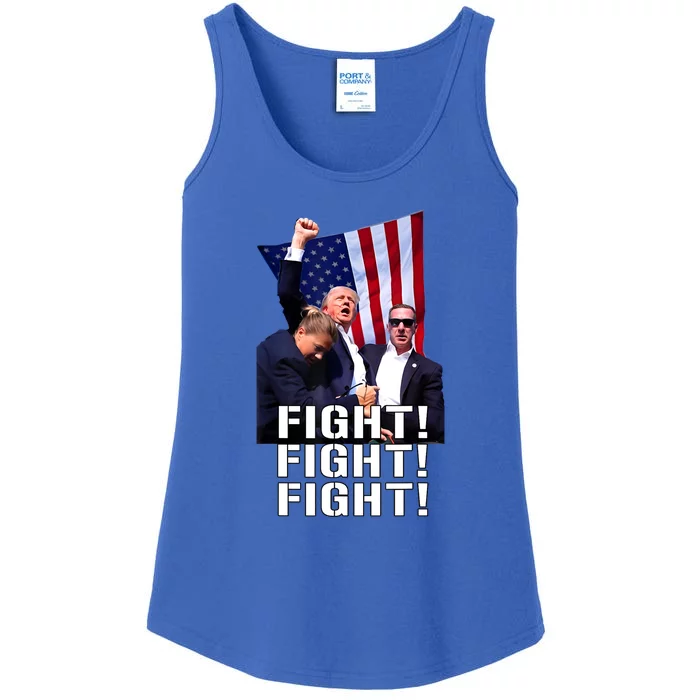 Trump Fist Pumped Fight Pray For Trump America Gift Ladies Essential Tank