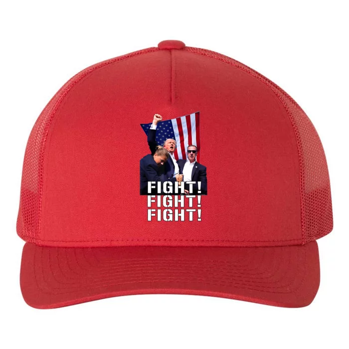 Trump Fist Pumped Fight Pray For Trump America Gift Yupoong Adult 5-Panel Trucker Hat