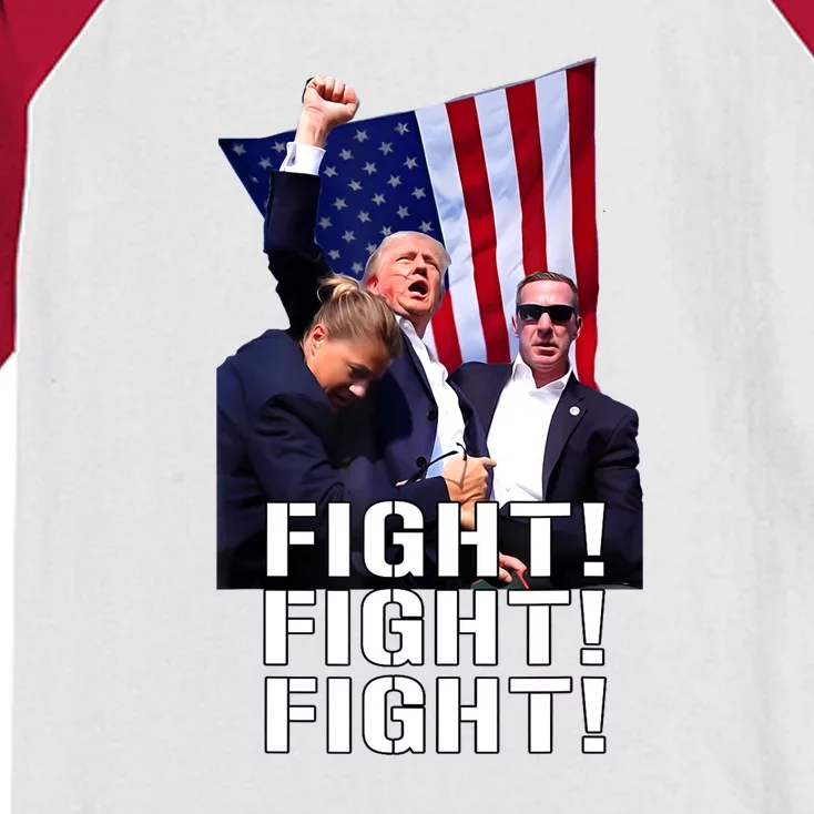 Trump Fist Pumped Fight Pray For Trump America Gift Kids Colorblock Raglan Jersey