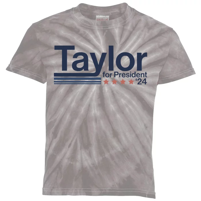 Taylor For President 2024 Taylor First Name Kids Tie-Dye T-Shirt