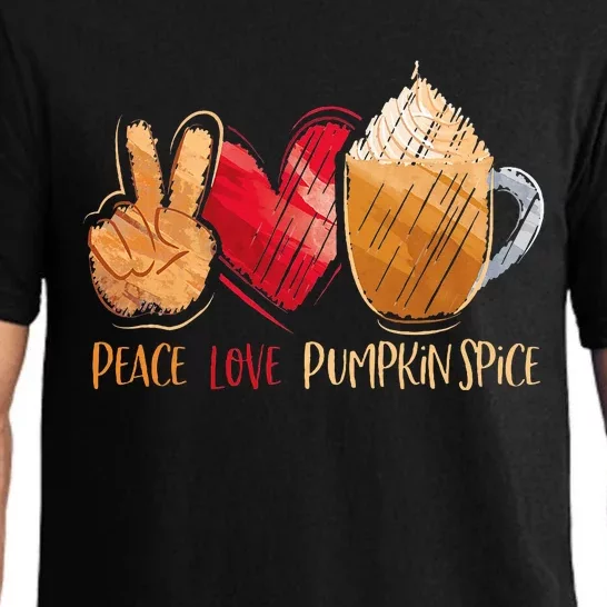 Thanksgiving Fall Peace Love Pumpkin Spice Pajama Set