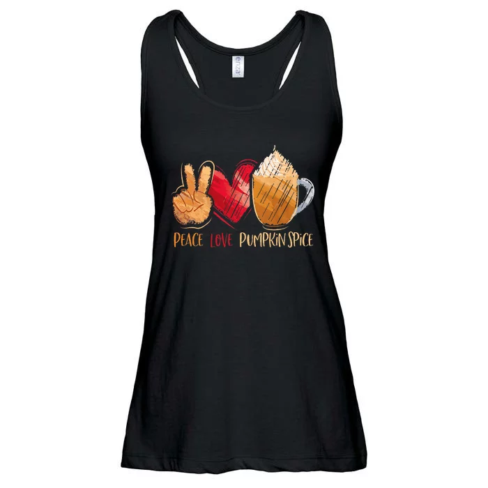 Thanksgiving Fall Peace Love Pumpkin Spice Ladies Essential Flowy Tank