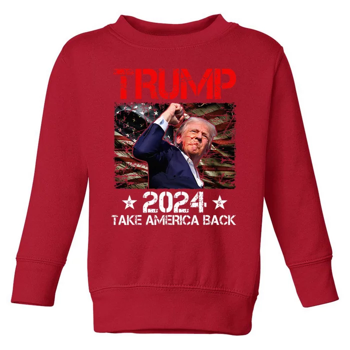 Trump Fist Pump Shot At Trump 2024 Trump Survives Rally Toddler Sweatshirt