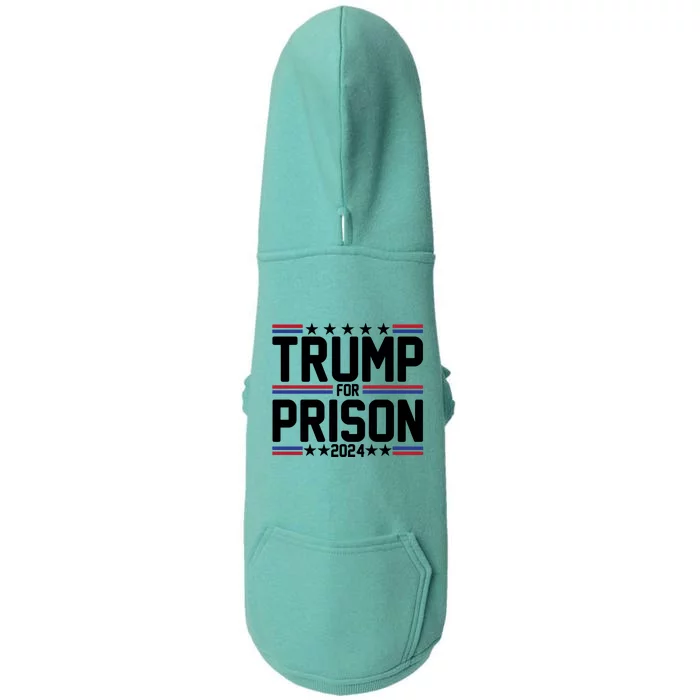 Trump For Prison 2024 Funny Political Doggie 3-End Fleece Hoodie