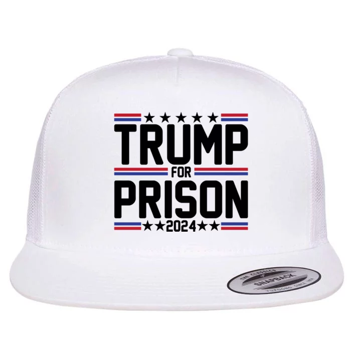 Trump For Prison 2024 Funny Political Flat Bill Trucker Hat