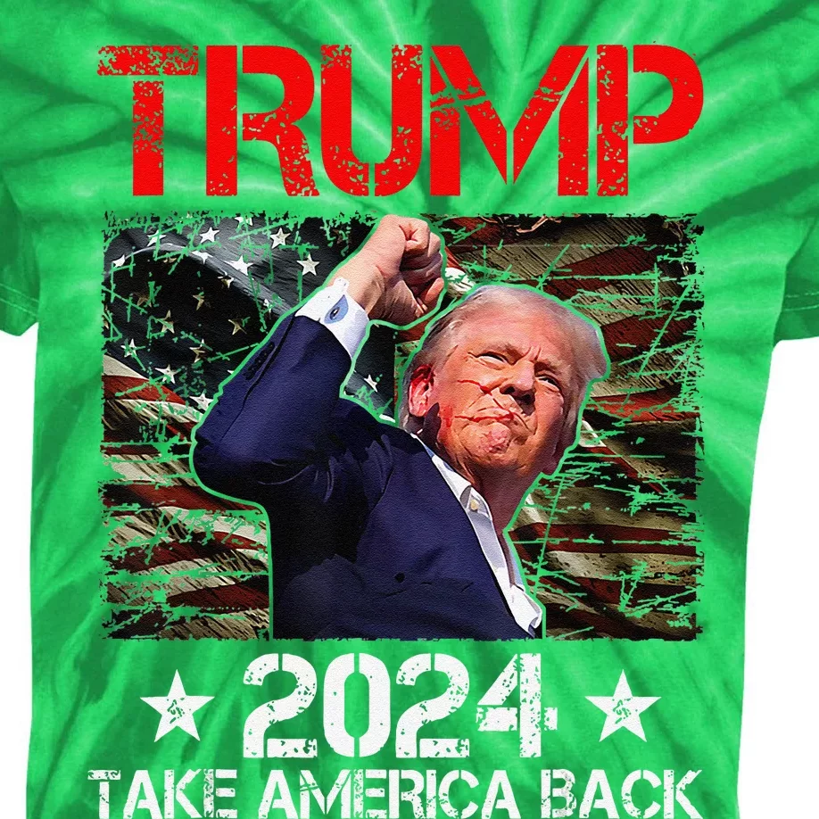 Trump Fist Pump Shot At Trump 2024 Trump Survives Rally Kids Tie-Dye T-Shirt