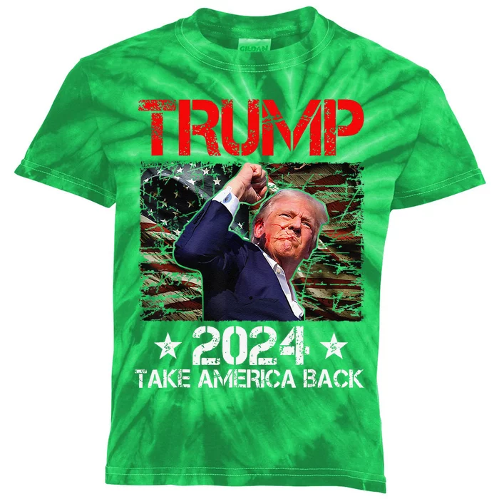 Trump Fist Pump Shot At Trump 2024 Trump Survives Rally Kids Tie-Dye T-Shirt