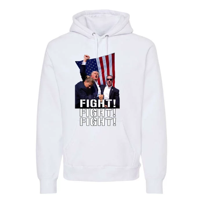 Trump Fist Pumped Fight Pray For Trump America Premium Hoodie