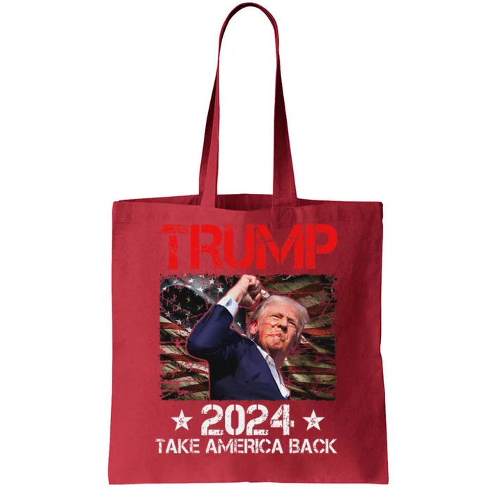 Trump Fist Pump Survives 2024 Rally Bold Design Tote Bag