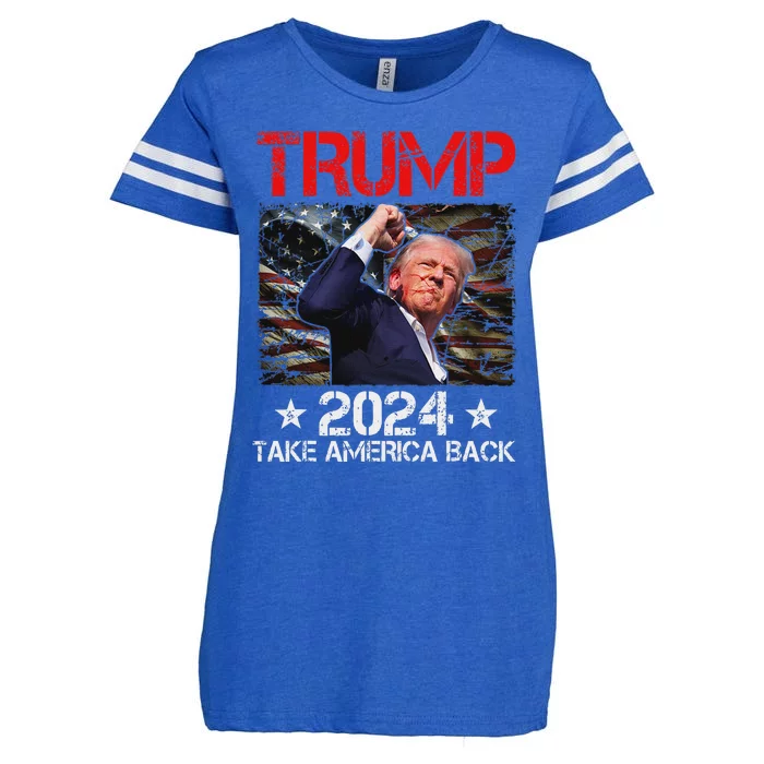 Trump Fist Pump Survives 2024 Rally Bold Design Enza Ladies Jersey Football T-Shirt