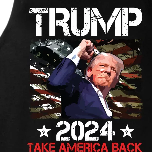 Trump Fist Pump Shot At Trump 2024 Trump Survives Rally Ladies Tri-Blend Wicking Tank