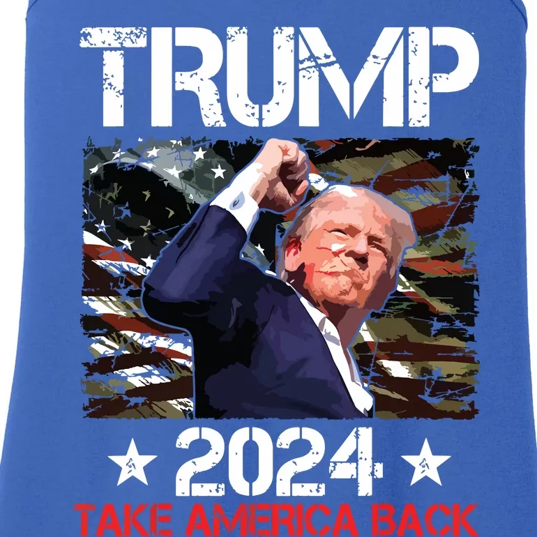 Trump Fist Pump Shot At Trump 2024 Trump Survives Rally Ladies Essential Tank