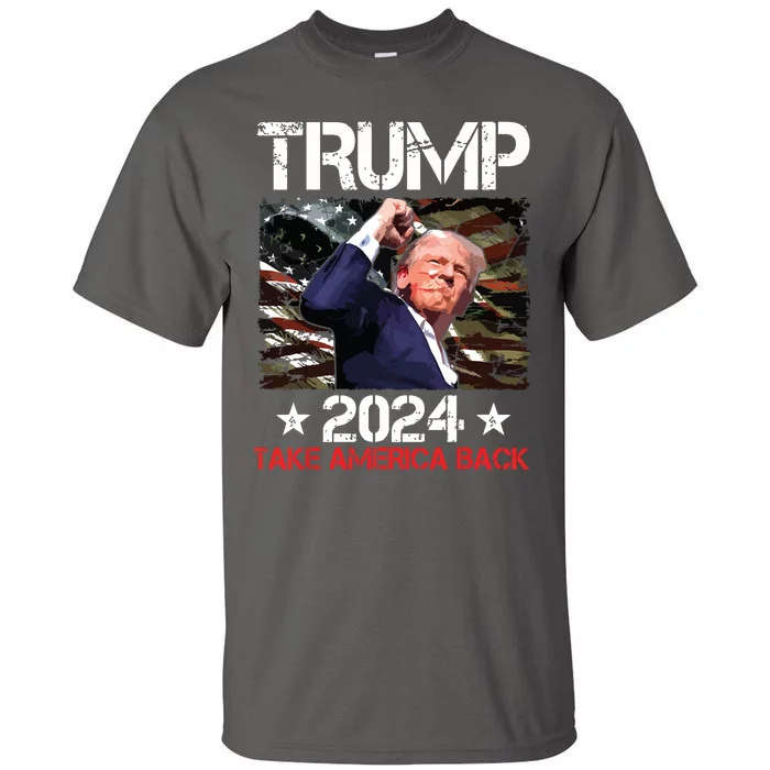 Trump Fist Pump Shot At Trump 2024 Trump Survives Rally Tall T-Shirt