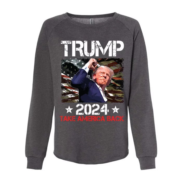 Trump Fist Pump Shot At Trump 2024 Trump Survives Rally Womens California Wash Sweatshirt