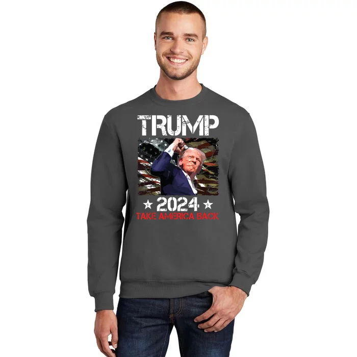 Trump Fist Pump Shot At Trump 2024 Trump Survives Rally Tall Sweatshirt