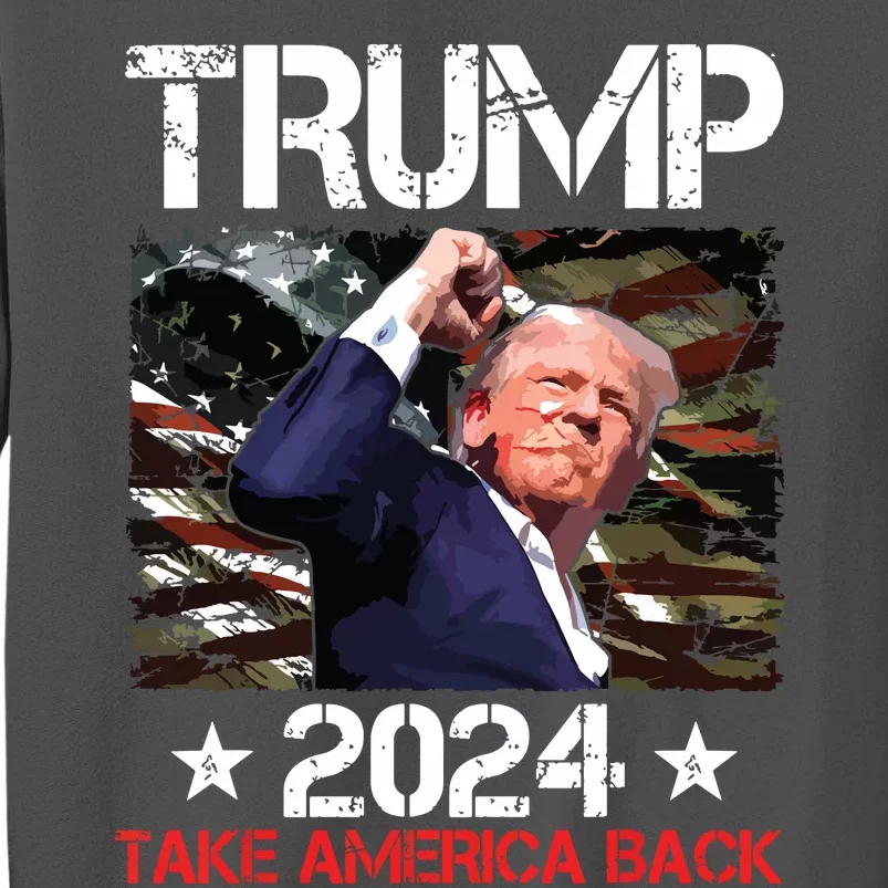 Trump Fist Pump Shot At Trump 2024 Trump Survives Rally Tall Sweatshirt