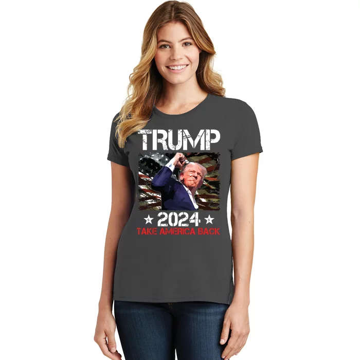 Trump Fist Pump Shot At Trump 2024 Trump Survives Rally Women's T-Shirt