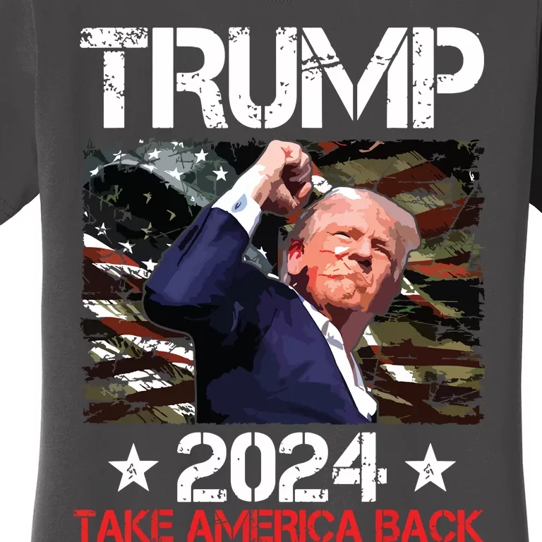 Trump Fist Pump Shot At Trump 2024 Trump Survives Rally Women's T-Shirt