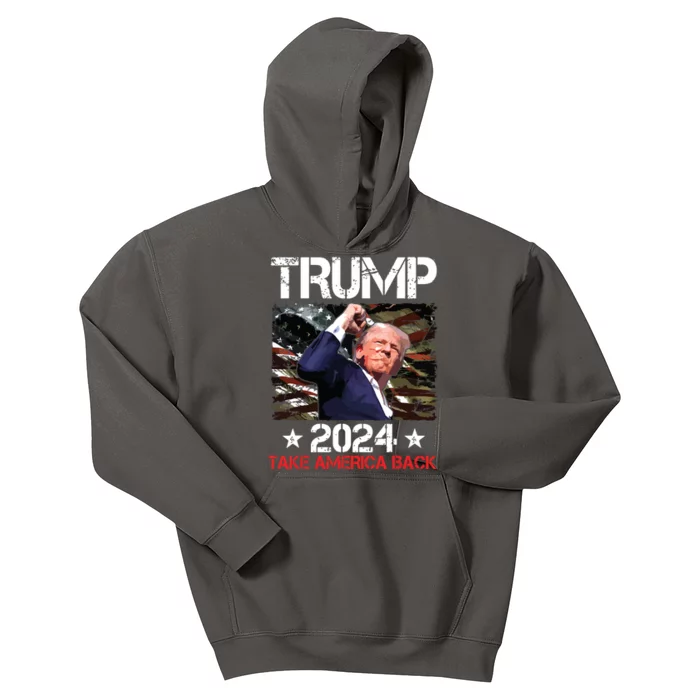 Trump Fist Pump Shot At Trump 2024 Trump Survives Rally Kids Hoodie