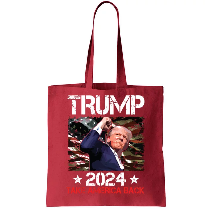 Trump Fist Pump Shot At Trump 2024 Trump Survives Rally Tote Bag