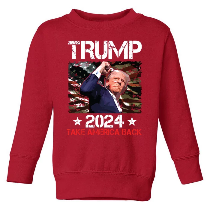 Trump Fist Pump Shot At Trump 2024 Trump Survives Rally Toddler Sweatshirt