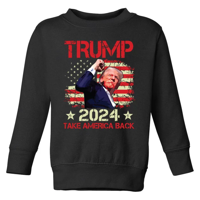 Trump Fist Pump Shot At Trump 2024 Trump Survives Rally Toddler Sweatshirt