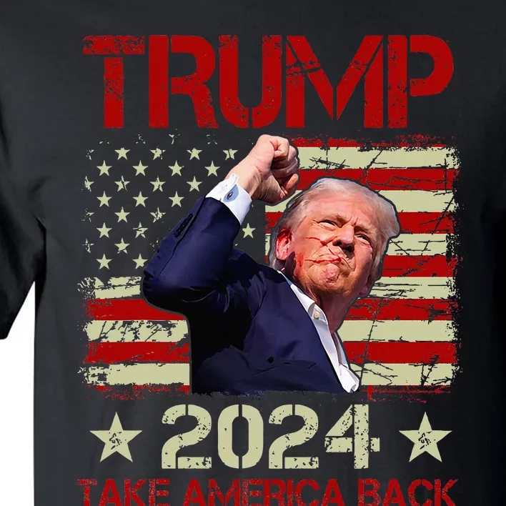 Trump Fist Pump Shot At Trump 2024 Trump Survives Rally Tall T-Shirt