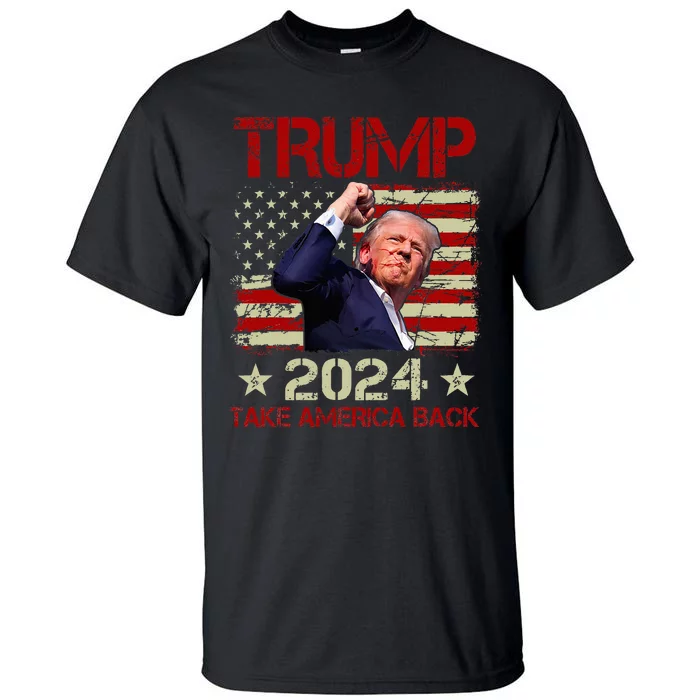 Trump Fist Pump Shot At Trump 2024 Trump Survives Rally Tall T-Shirt