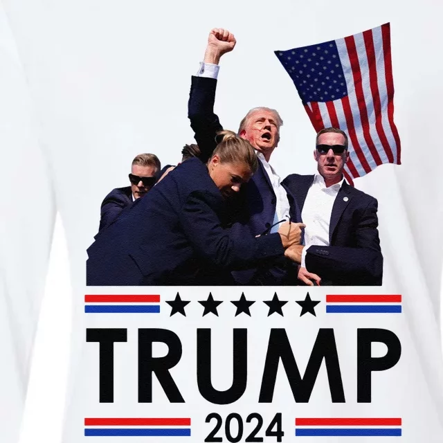 Trump Fist Pump Shot At Trump 2024 Trump Survives Rally Womens Cotton Relaxed Long Sleeve T-Shirt