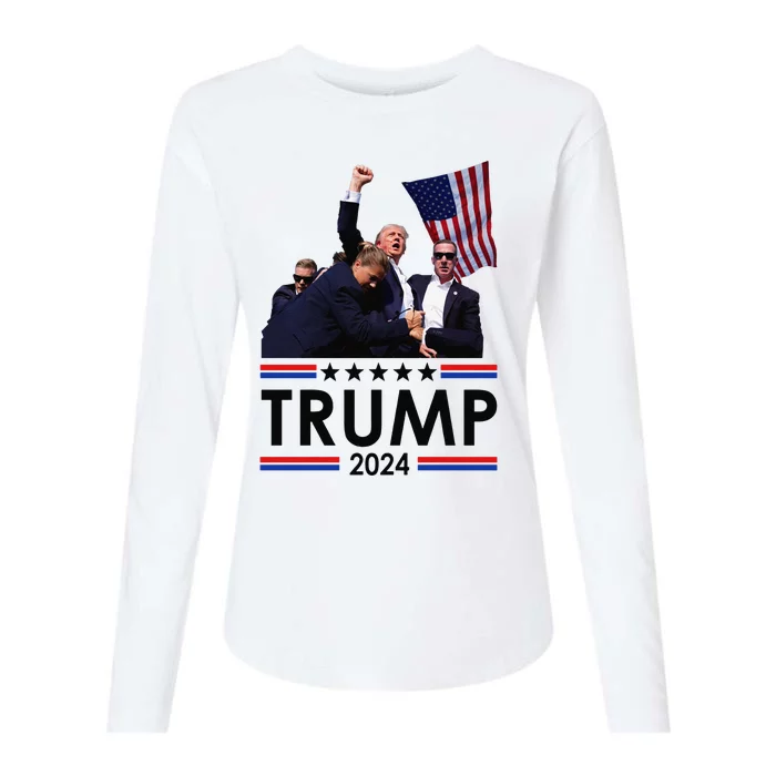 Trump Fist Pump Shot At Trump 2024 Trump Survives Rally Womens Cotton Relaxed Long Sleeve T-Shirt