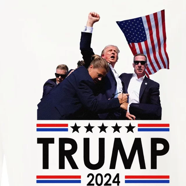 Trump Fist Pump Shot At Trump 2024 Trump Survives Rally Cropped Pullover Crew