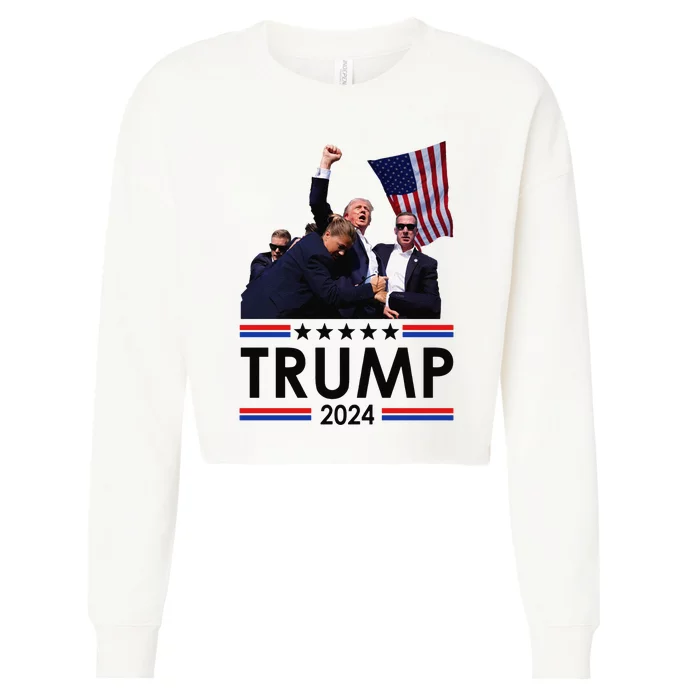 Trump Fist Pump Shot At Trump 2024 Trump Survives Rally Cropped Pullover Crew