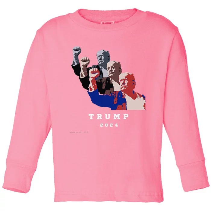 Trump For President 2024 Election Fight Toddler Long Sleeve Shirt