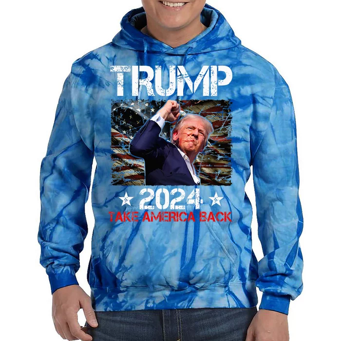 Trump Fist Pump Shot At Trump 2024 Trump Survives Rally Tie Dye Hoodie