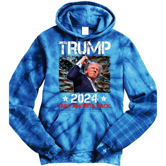 Trump Fist Pump Shot At Trump 2024 Trump Survives Rally Tie Dye Hoodie