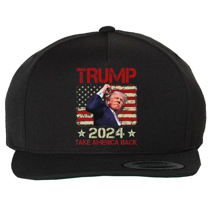 Trump Fist Pump Survives 2024 Rally Bold Design Wool Snapback Cap