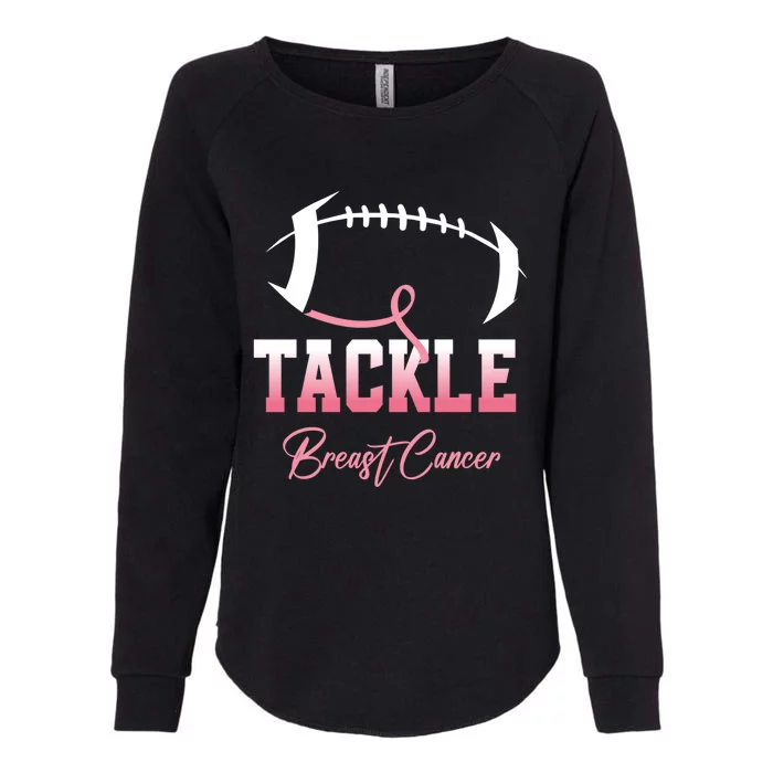 Tackle Football Pink Ribbon Breast Cancer Awareness Gift Womens California Wash Sweatshirt