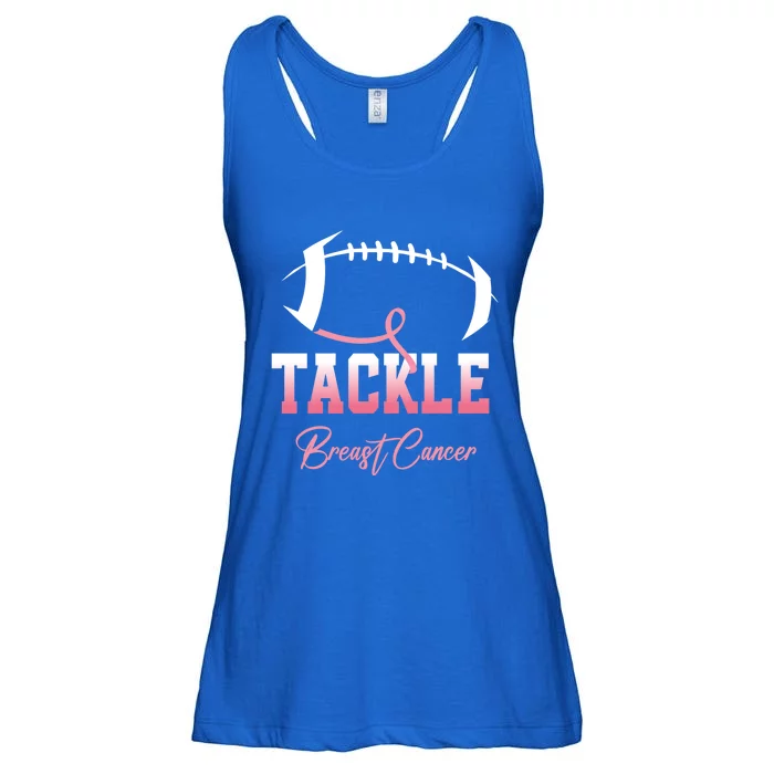 Tackle Football Pink Ribbon Breast Cancer Awareness Gift Ladies Essential Flowy Tank