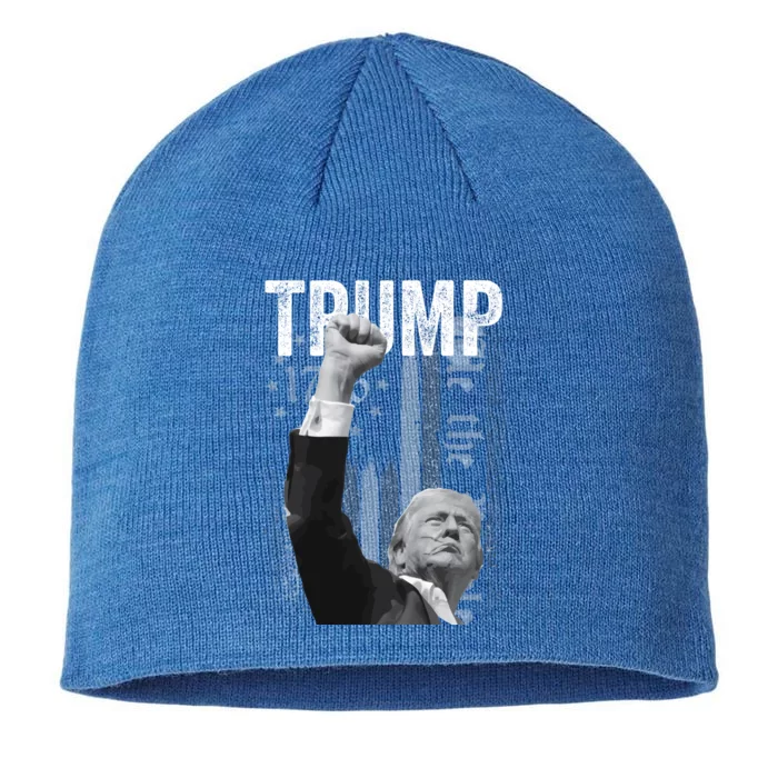 Trump Fist Pump 2024 Pennsylvania Rally Great Gift 8 1/2in Sustainable Knit Beanie