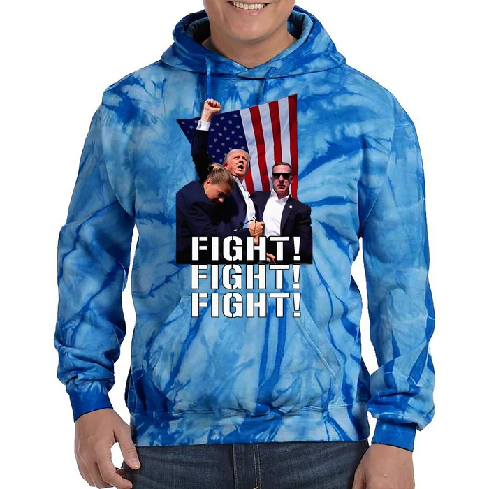 Trump Fist Pumped Fight Pray For Trump America Tie Dye Hoodie