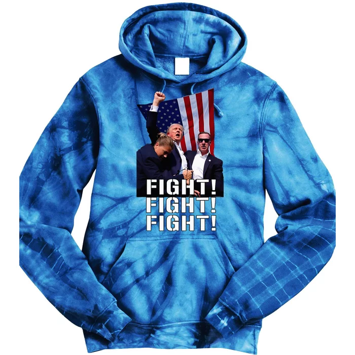 Trump Fist Pumped Fight Pray For Trump America Tie Dye Hoodie