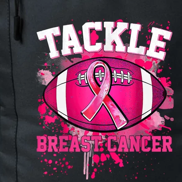 Tackle Football Pink Ribbon Breast Cancer Awareness Daily Commute Backpack