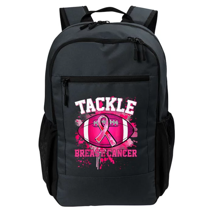 Tackle Football Pink Ribbon Breast Cancer Awareness Daily Commute Backpack